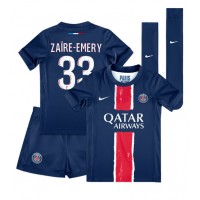 Paris Saint-Germain Warren Zaire-Emery #33 Fotballklær Hjemmedraktsett Barn 2024-25 Kortermet (+ korte bukser)